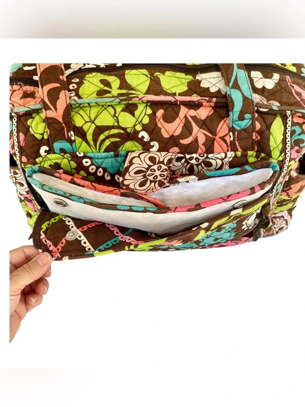 VERA BRADLEY Diaper Bag Tote Changing Pad Pockets